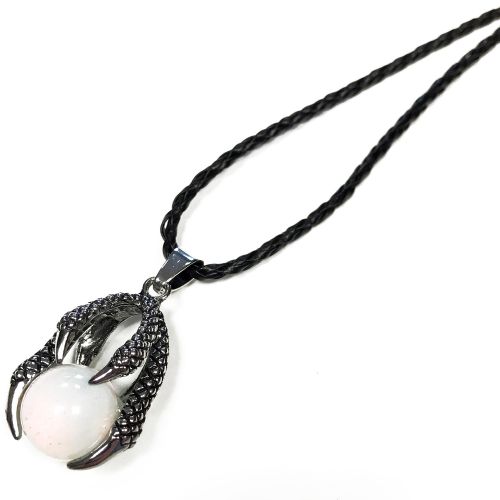 Dragon Claw Gemstone pendant on waxed cord - Opalite